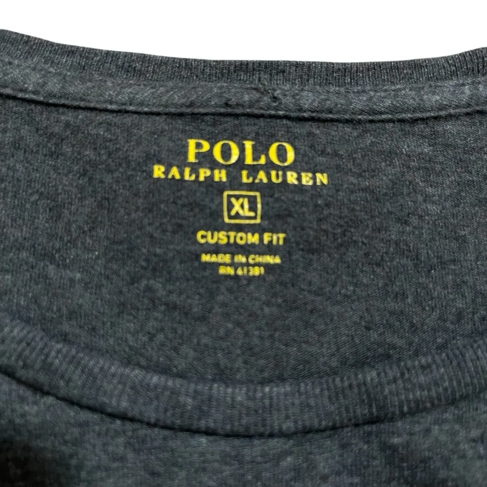 Polo Ralph‎ Lauren Men’s XL Charcoal Gray Long Sleeve T-Shirt Crewneck Classic *